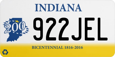 IN license plate 922JEL