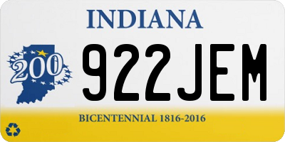 IN license plate 922JEM