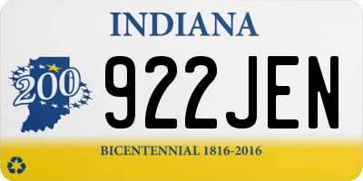 IN license plate 922JEN