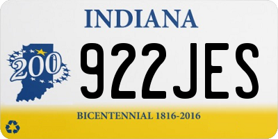 IN license plate 922JES