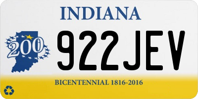 IN license plate 922JEV