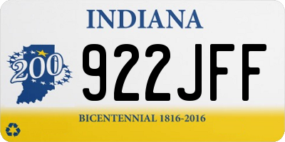 IN license plate 922JFF