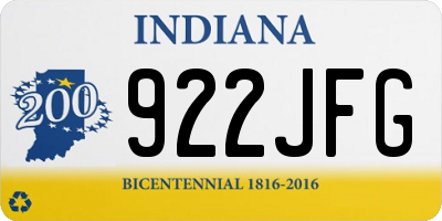 IN license plate 922JFG