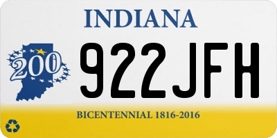 IN license plate 922JFH