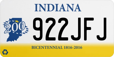 IN license plate 922JFJ
