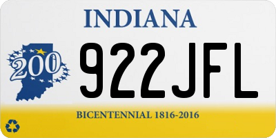 IN license plate 922JFL