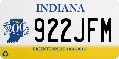 IN license plate 922JFM