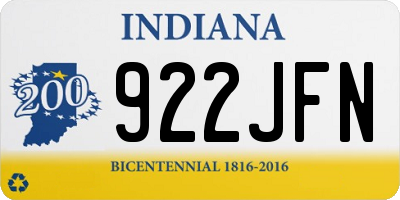 IN license plate 922JFN