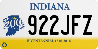 IN license plate 922JFZ