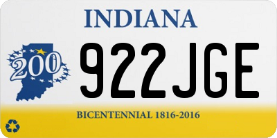 IN license plate 922JGE