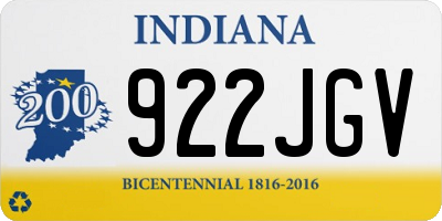 IN license plate 922JGV