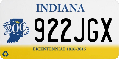IN license plate 922JGX