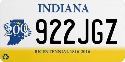IN license plate 922JGZ