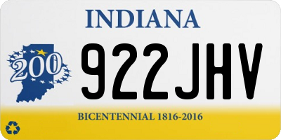 IN license plate 922JHV