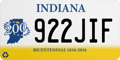 IN license plate 922JIF
