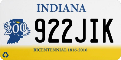 IN license plate 922JIK