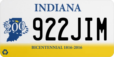 IN license plate 922JIM