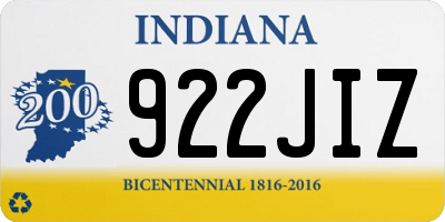 IN license plate 922JIZ