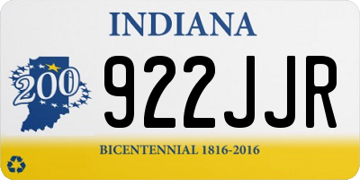 IN license plate 922JJR
