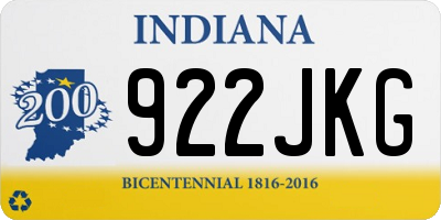 IN license plate 922JKG