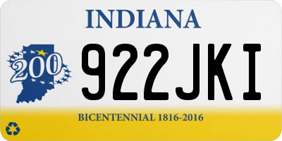 IN license plate 922JKI