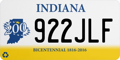IN license plate 922JLF
