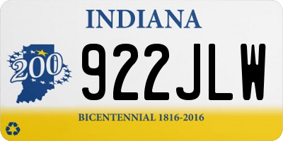 IN license plate 922JLW