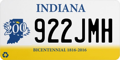 IN license plate 922JMH