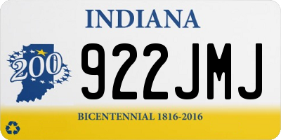 IN license plate 922JMJ