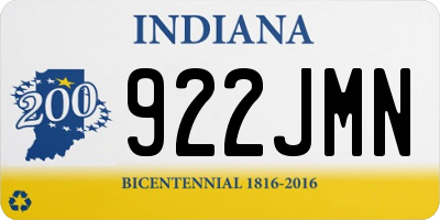 IN license plate 922JMN