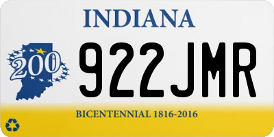 IN license plate 922JMR