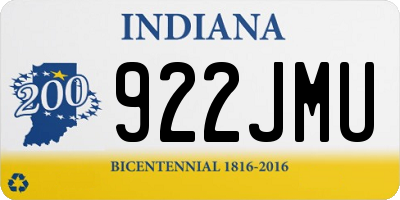 IN license plate 922JMU