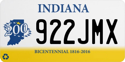 IN license plate 922JMX