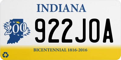 IN license plate 922JOA