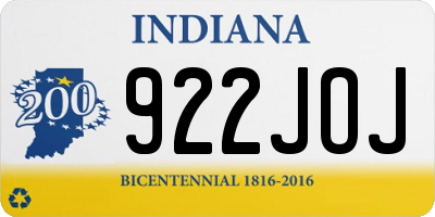 IN license plate 922JOJ