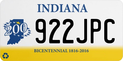 IN license plate 922JPC