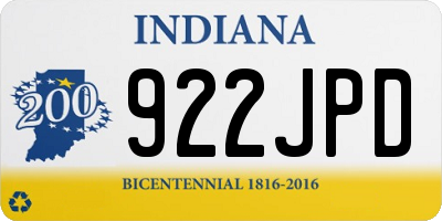 IN license plate 922JPD