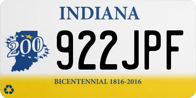 IN license plate 922JPF