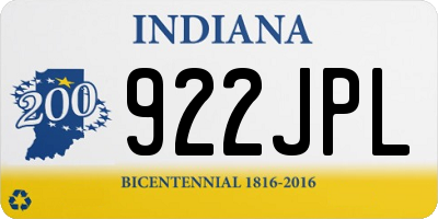 IN license plate 922JPL
