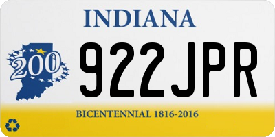 IN license plate 922JPR