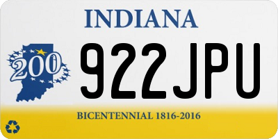 IN license plate 922JPU