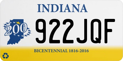 IN license plate 922JQF