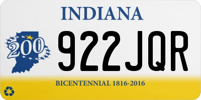 IN license plate 922JQR
