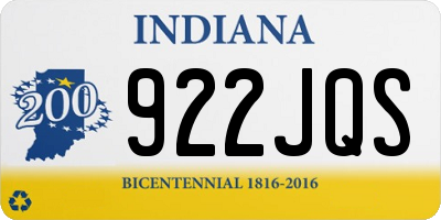 IN license plate 922JQS
