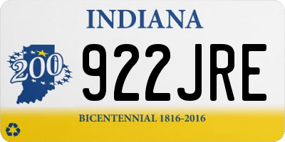 IN license plate 922JRE