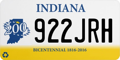 IN license plate 922JRH