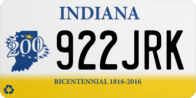 IN license plate 922JRK