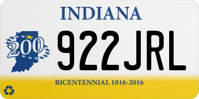 IN license plate 922JRL