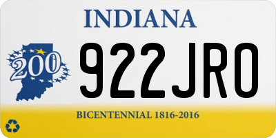 IN license plate 922JRO