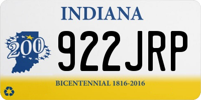 IN license plate 922JRP